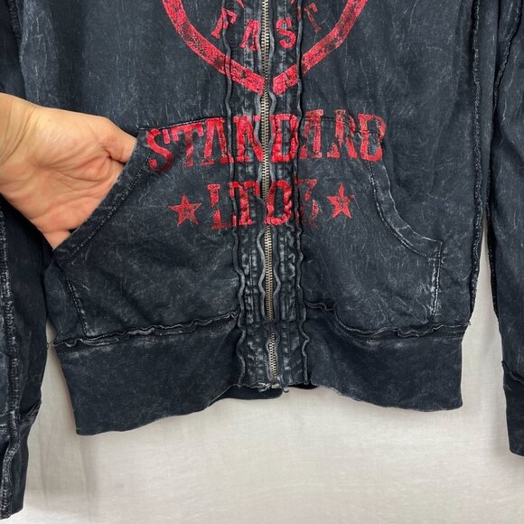 Affliction Reversible Lace Hoodie Full Zip Women S Metal Y2K Lost Souls American - Picture 14 of 16